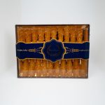 Saffron lollipops 3-ply 20 pieces in Shirin Banu crystal container